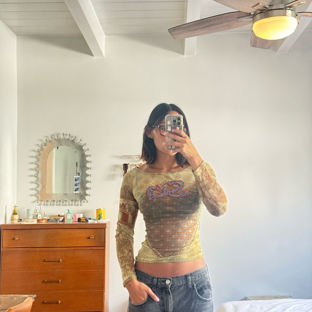 Save the Queen y2k Mesh long sleeve